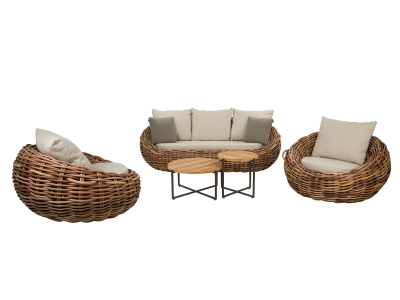 Apple Bee Cocoon-Condor Lounge-Set 2 Boucle cream ca. 496x260cm