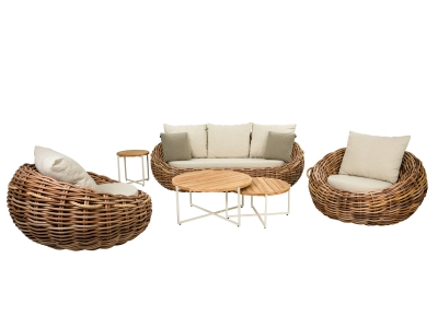 Apple Bee Cocoon-Condor Lounge-Set 3 Boucle cream ca. 496x260cm