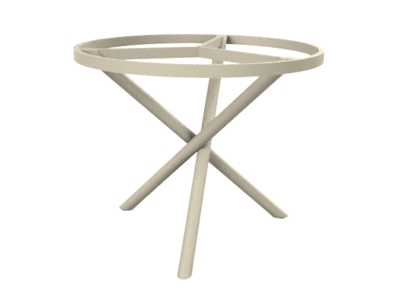 Zebra Mikado Rundrohr Tischgestell Aluminium light taupe ohne Tischplatte