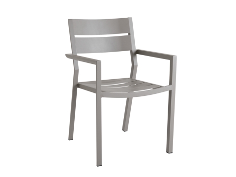 Brafab Delia Armlehnstuhl, Aluminium Khaki, stapelbar