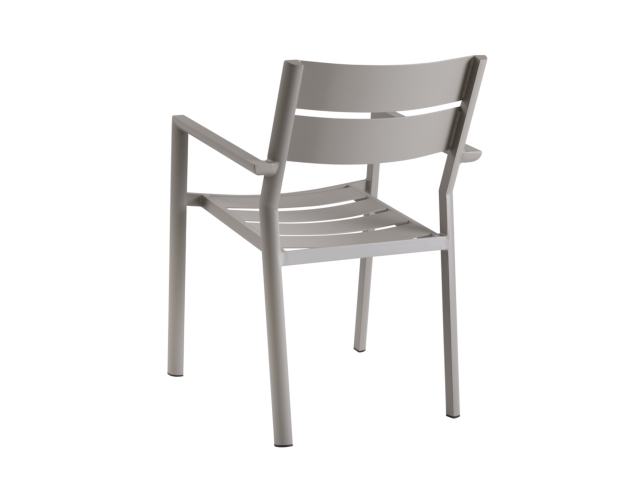 Brafab Delia Armlehnstuhl, Aluminium Khaki, stapelbar