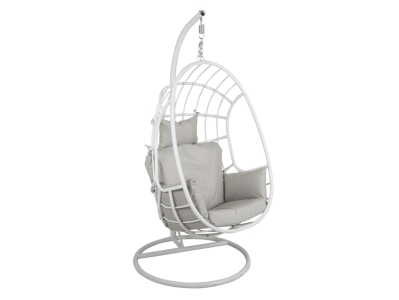 Brafab Palo H&auml;ngeschaukel, Wei&szlig; Pearl Grey, inkl. Kissen