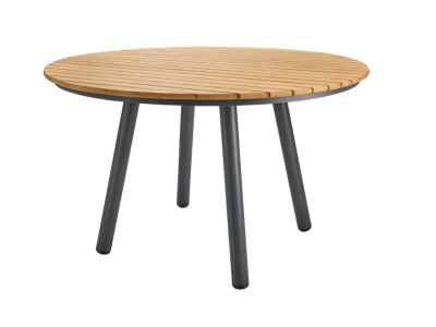 Brafab Bam Bo Gartentisch 120cm, Gestell Aluminium Anthrazit, Tischplatte Bambus