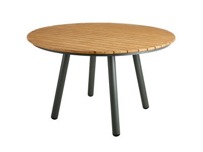 Brafab Bam Bo Gartentisch 120cm, Aluminium Nordic green, Tischplatte Bambus