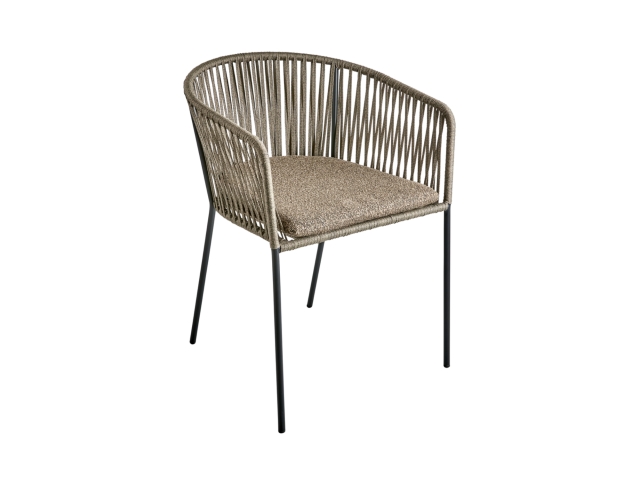 Brafab Piatto Diningsessel, schwarz- RAW Peanut, stapelbar