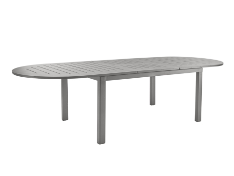 Brafab Lomma Elipse Ausziehtisch Aluminium khaki, 220-280x110cm