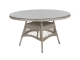 Brafab Kamomill Geflecht-Gartentisch rund 130cm, Beige, Tischplatte Glas