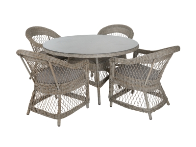 Brafab Kamomill Gartenm&ouml;bel Set 2, Geflecht beige, 5-teilig