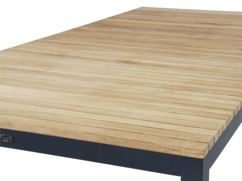 Brafab Zalongo Esstisch 200x100cm Teak natur, Gestell Aluminium grau