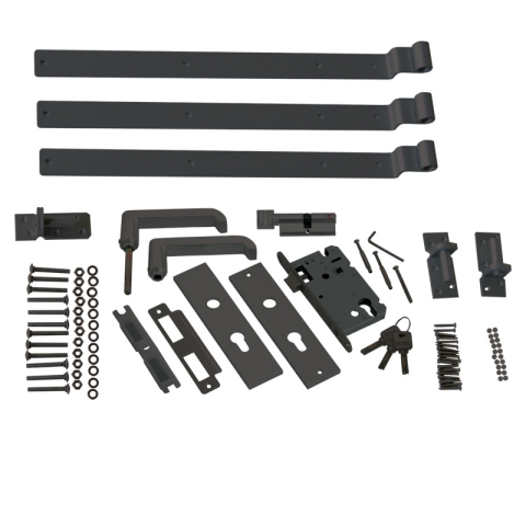 Torbeschlag Anthrazit pulverbeschichtet f�r Elephant Stripes Black Gartent�r