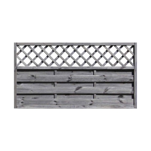 Dichtzaun Mailand 180x90cm Kiefer kdi grau mit Rankgitter