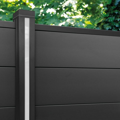 Elephant Aluminium Steckzaun Fusion anthrazit, Leiste anthrazit 180x174cm