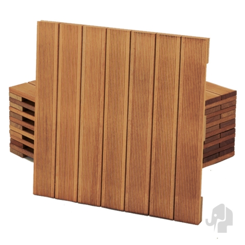 Terrassenfliese Elephant Bangkirai Hartholz 50x50x2,4cm geriffelt