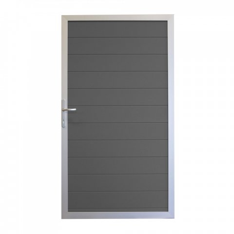 GrojaLumino Alu Steckzaun Tor Sonderbreite H:180cm Anthrazit, Alu-blank EV1