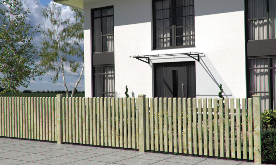 Vorgartenzaun 200x80cm Kiefer druckimpr�gniert gr�n