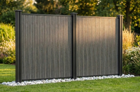 Flex Fence Cube Grundelement Greystone 180x188 cm