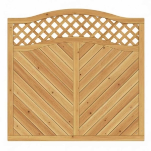 Sichtschutzzaun Lido Kronenbogen mit Gitter Lärche-Douglasie 180x180-165cm Sichtschutzzaun Lido Kronenbogen mit Gitter Lärche-Douglasie 180x180-165cm