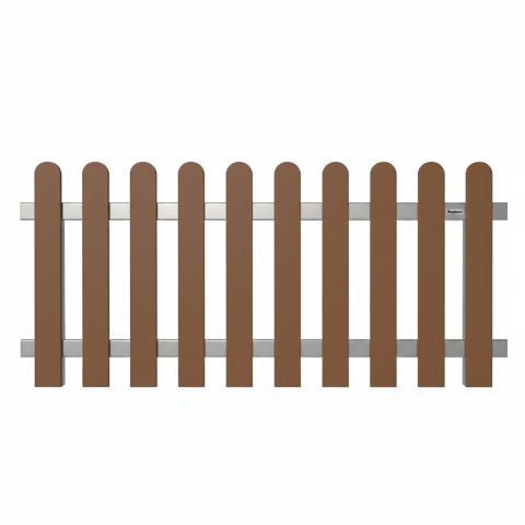 Elephant Classic-Vorgartenzaun braun WPC abgerundet 180x100cm braun