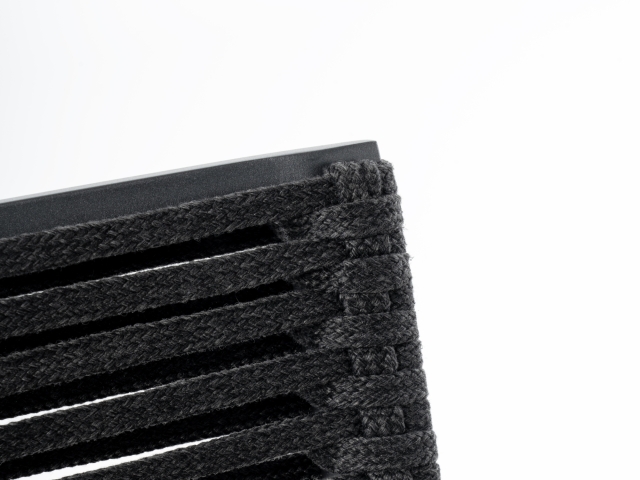 Zebra Fly Rope Stapelsessel graphite, Armlehnen Teak