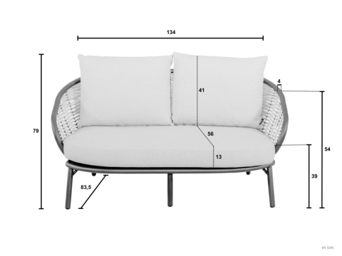 Apple Bee Pine Key 2-Sitzer Sofa oyster 134cm
