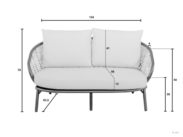 Apple Bee Pine Key 2-Sitzer Sofa oyster 134cm