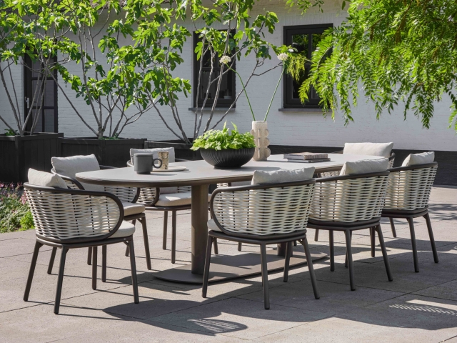 Apple Bee Melville Dining Tisch 280x110x77 HPMS stone bronze