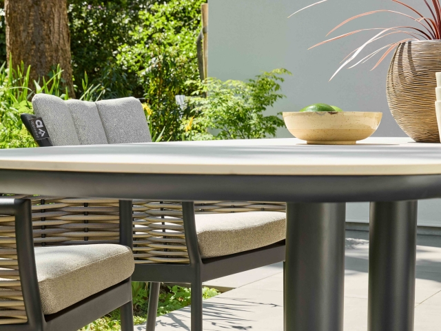 Apple Bee Melville Dining Tisch 220x110x77cm HPMS stone schwarz