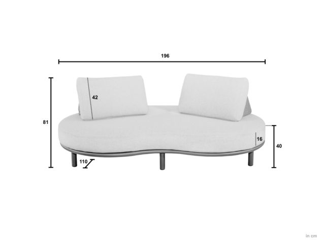 Apple Bee Moon Island Lounge Sofa Aluminium bronze 196cm