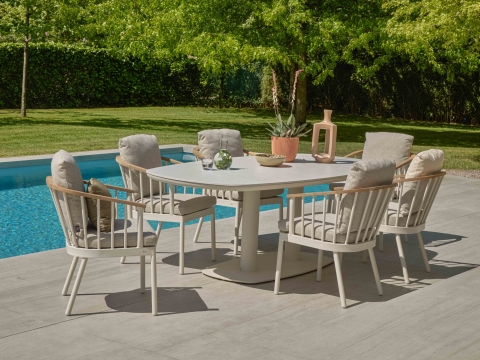 Apple Bee Condor-Melville 220x110cm Dining-Set 3 Oyster