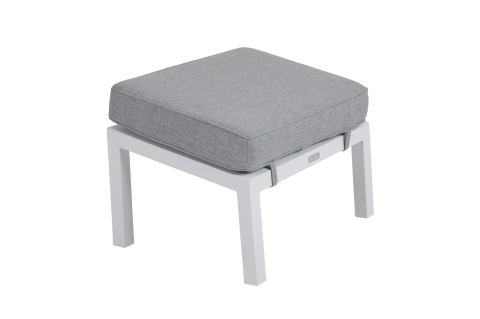 Brafab Belfort Fusshocker inkl. Polster, Aluminium wei� 58x46cm