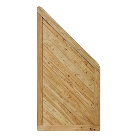 Massivzaun 90x180-90 cm geschlossen L�rche natur