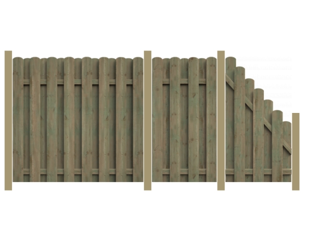 3,99m Bohlenzaun - ME62247