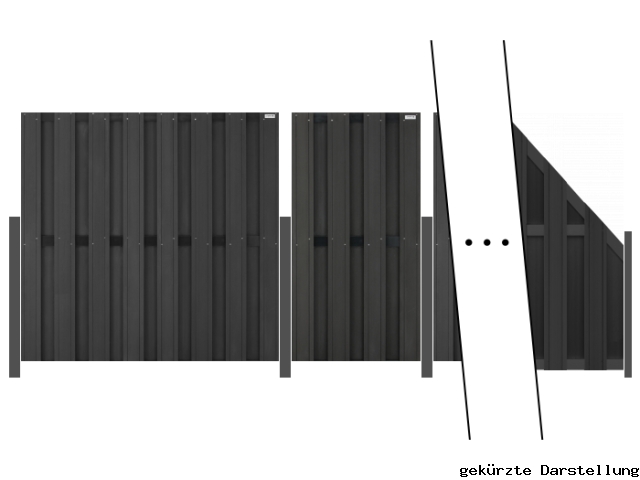 5,78m Zaun Elephant Design WPC anthrazit-anthrazit - ME30689
