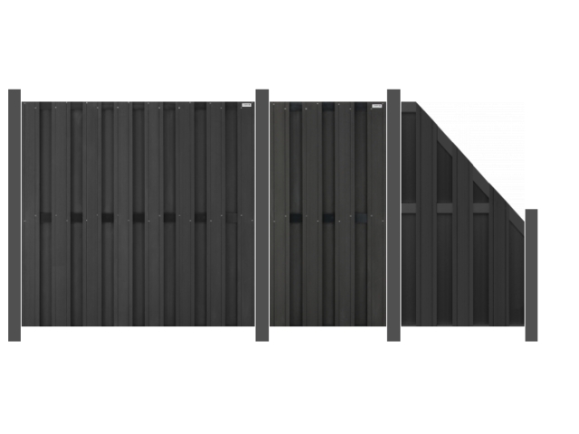 3,98m Zaun Elephant Design WPC anthrazit-anthrazit - ME30688