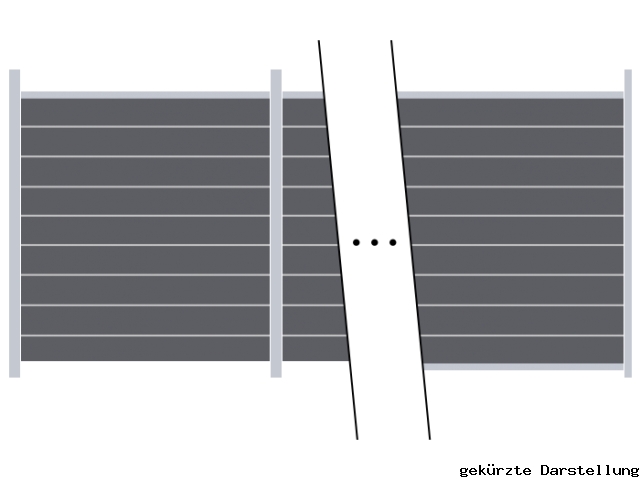 25,72m Steckzaun WPC-Alu Modular Steingrau/Silber - 2 Meter hoch