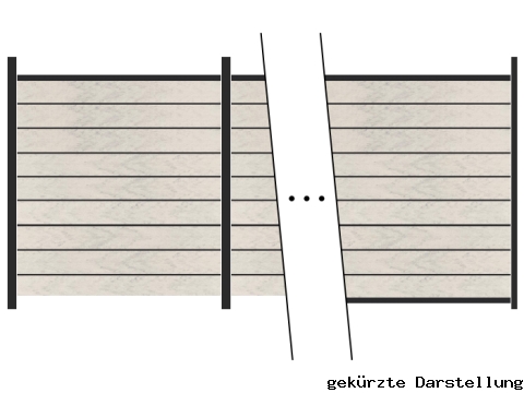 5,56m Steckzaun WPC-Alu Modular Bicolor wei&szlig;/Anthrazit - ME65166