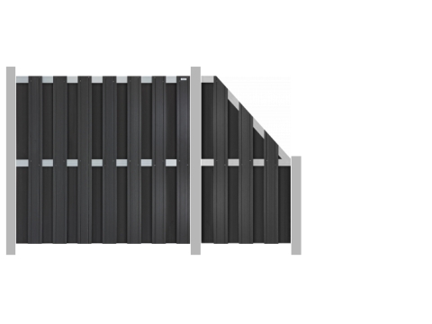 2,98m Zaun Elephant Design WPC anthrazit-alu - ME30682