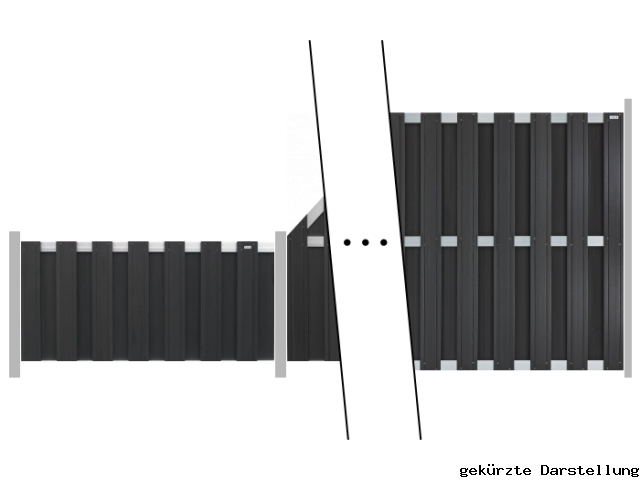 8,56m Zaun Elephant Design WPC anthrazit-alu - ME30697